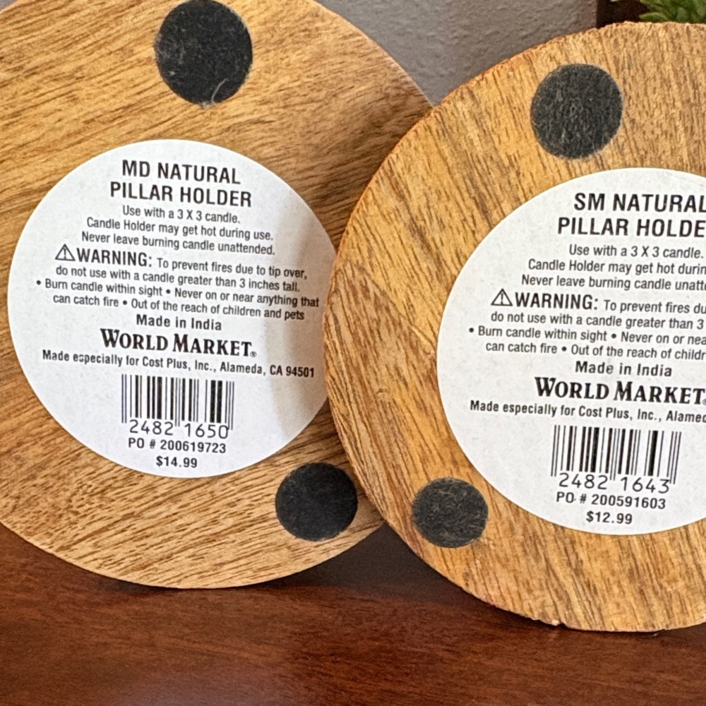 Cost Plus World Market Gold Wood Pedestal Candle Holders - Pair - Picture 9 of 11